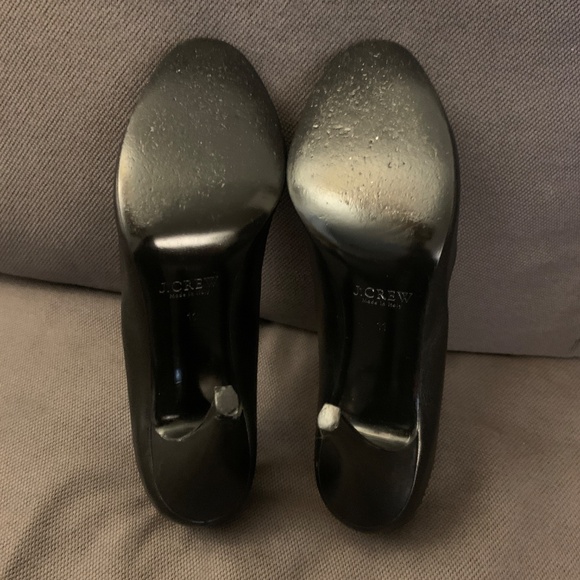 J.Crew Mona Round Toe Black Leather Pumps - Size 11 - Picture 12 of 16